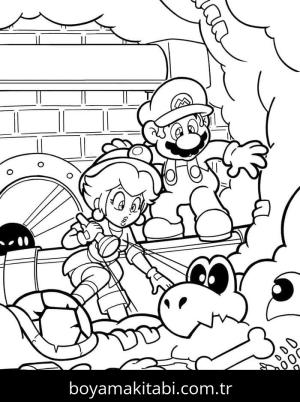 Mario boyama sayfası – çocuk aktivitesi, PDF indir