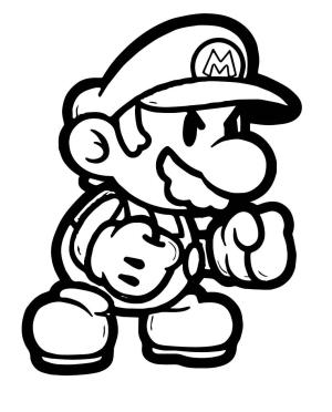 Mario boyama sayfası,  coloring page, Mario Kickboks, 