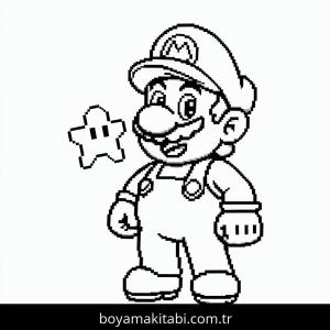 Mario boyama sayfası – çocuk aktivitesi, PDF indir