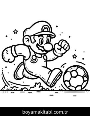 Mario boyama sayfası – sanatsal çalışma, çocuklar için