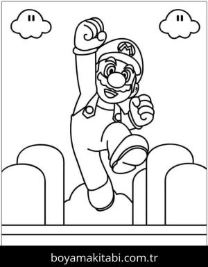 Mario boyama sayfası – eğlenceli etkinlik, el becerilerini geliştirir