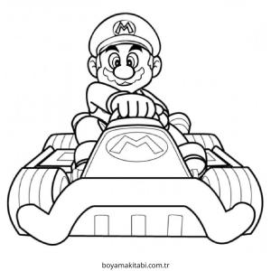 Mario boyama sayfası – çizgi film temalı, basit çizim