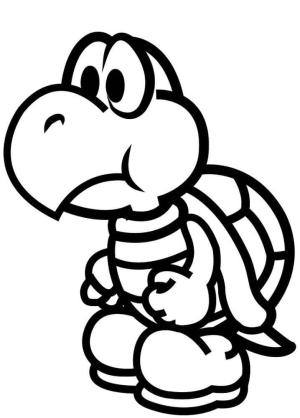 Mario boyama sayfası,  coloring page, Üzgün Koopa Troopa, 