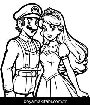 Mario boyama sayfası,  coloring page, kolay, eğlenceli, yuvarlak hatlı