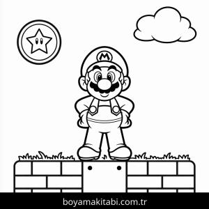 Mario boyama sayfası – ücretsiz yazdır, boyama etkinliği