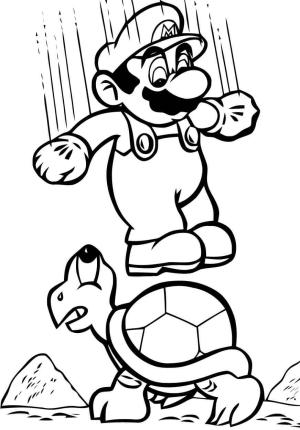 Mario boyama sayfası,  coloring page, Mario Zıplama, 