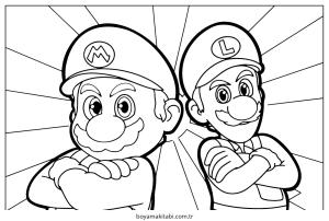 Mario boyama sayfası – renkli çizimler, okul öncesi