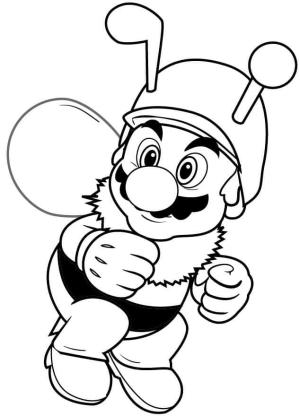 Mario boyama sayfası,  coloring page, Arı Mario, 