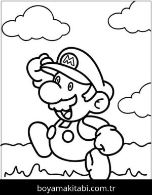 Mario boyama sayfası – renkli çizimler, okul öncesi