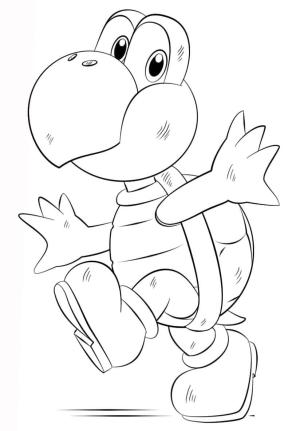 Mario boyama sayfası,  coloring page, Sevimli Koopa Troopa, 