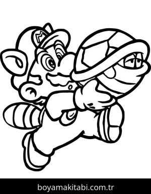 Mario boyama sayfası – sevimli karakter, sanatsal çalışma