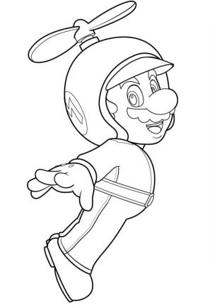 Mario boyama sayfası,  coloring page, Pervane Mario, 