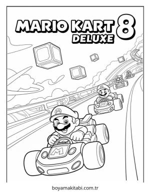 Mario boyama sayfası – basit çizim, kolay boyama