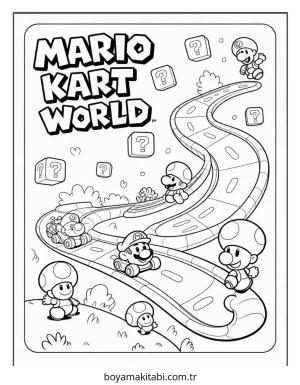Mario boyama sayfası – yaratıcılık, eğlenceli etkinlik