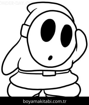 Mario boyama sayfası – çizgi film temalı, basit çizim