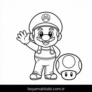 Mario boyama sayfası – boyama çalışması, yaratıcılığı geliştirir