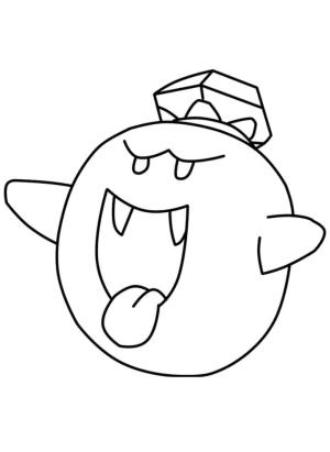 Mario boyama sayfası,  coloring page, Mario’dan Kral Boo, 