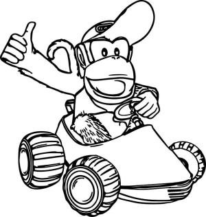 Mario boyama sayfası,  coloring page, Diddy Kong Sürüş, 