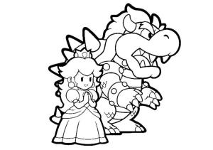 Mario boyama sayfası,  coloring page, Prenses Şeftali Ve Ejderha, 