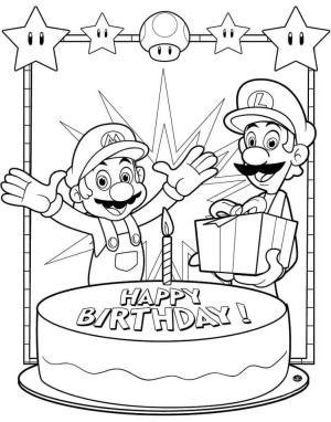 Mario boyama sayfası,  coloring page, Doğum günün kutlu Olsun Mario, 