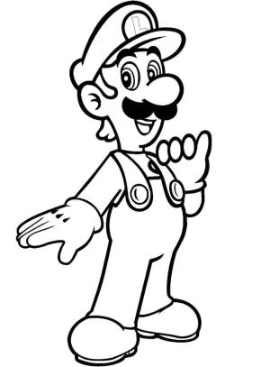 Mario boyama sayfası,  coloring page, Mario Bros’tan Luigi, 