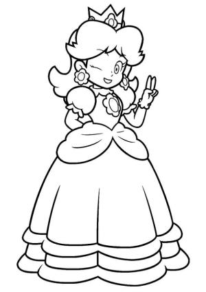 Mario boyama sayfası,  coloring page, Mutlu Prenses Şeftali, 