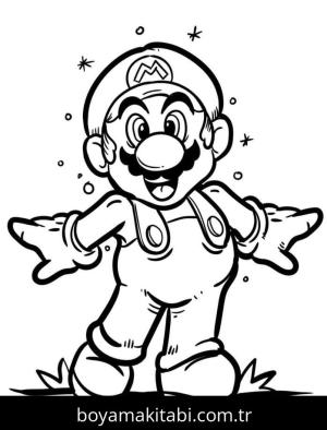 Mario boyama sayfası – kolay boyama, eğitici aktivite