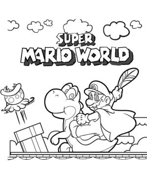 Mario boyama sayfası,  coloring page, Süper Mario Dünyası, 