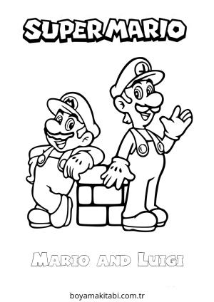 Mario boyama sayfası – yaratıcılık, eğlenceli etkinlik