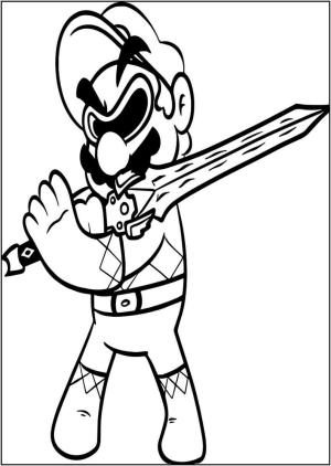 Mario boyama sayfası,  coloring page, Kılıçlı Mario, 