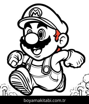 Mario boyama sayfası,  coloring page, klasik, modern, şirin