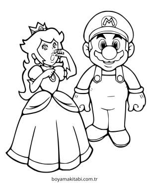 Mario boyama sayfası – çocuk aktivitesi, PDF indir