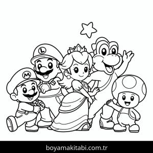 Mario boyama sayfası – kolay boyama, eğitici aktivite