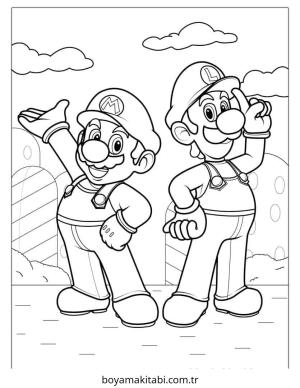 Mario boyama sayfası – eğitici aktivite, yaratıcılık