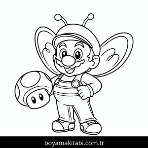 Mario boyama sayfası – PDF indir, sevimli karakter