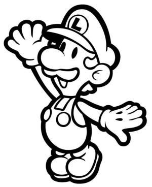 Mario boyama sayfası,  coloring page, Kağıt Luigi, 