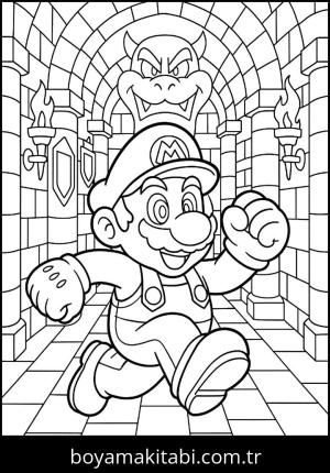 Mario boyama sayfası,  coloring page, doğal, çocuklar için, çizgi