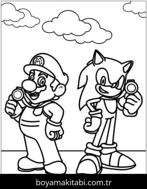 Mario boyama sayfası – eğlenceli etkinlik, el becerilerini geliştirir