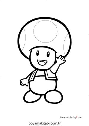 Mario boyama sayfası – sevimli karakter, sanatsal çalışma