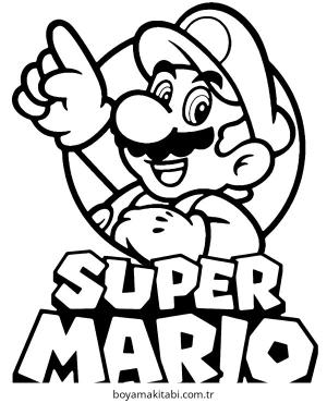 Mario boyama sayfası – sanatsal çalışma, çocuklar için