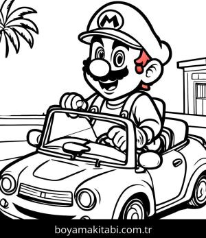 Mario boyama sayfası,  coloring page, karakterli, karikatür, şekilli