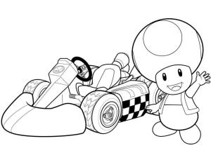 Mario boyama sayfası,  coloring page, Mario Kart Wii’de Kurbağa, 