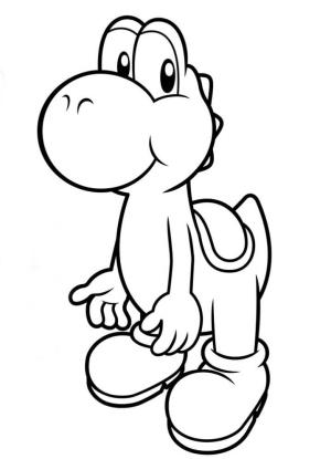 Mario boyama sayfası,  coloring page, Sevimli Yoshi, 