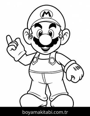 Mario boyama sayfası – keyifli zaman, renkli çizimler