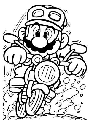 Mario boyama sayfası,  coloring page, Mario Sürüş, 