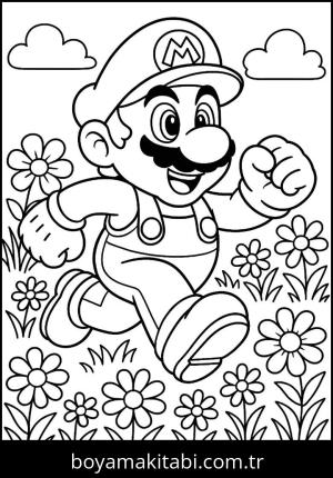 Mario boyama sayfası,  coloring page, şekilli, şekilli, basit