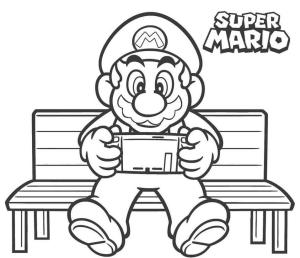 Mario boyama sayfası,  coloring page, Mario Oyun Oynama, 