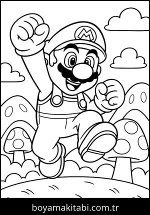 Mario boyama sayfası,  coloring page, komik, çizgi, komik