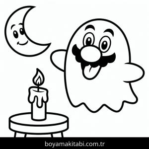 Mario boyama sayfası – sanatsal çalışma, çocuklar için