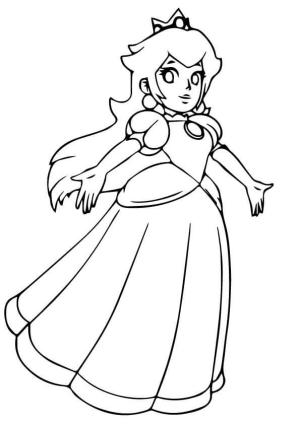 Mario boyama sayfası,  coloring page, Prenses Şeftali Dansı, 